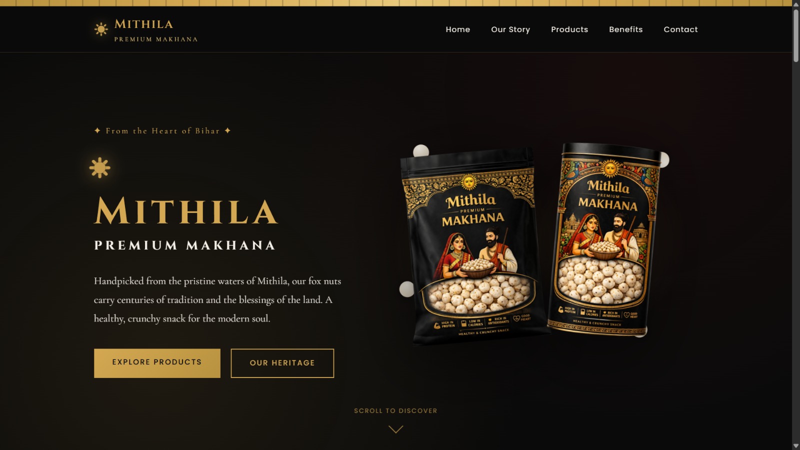 Mithila Makhana - Premium Fox Nuts D2C E-Commerce Website